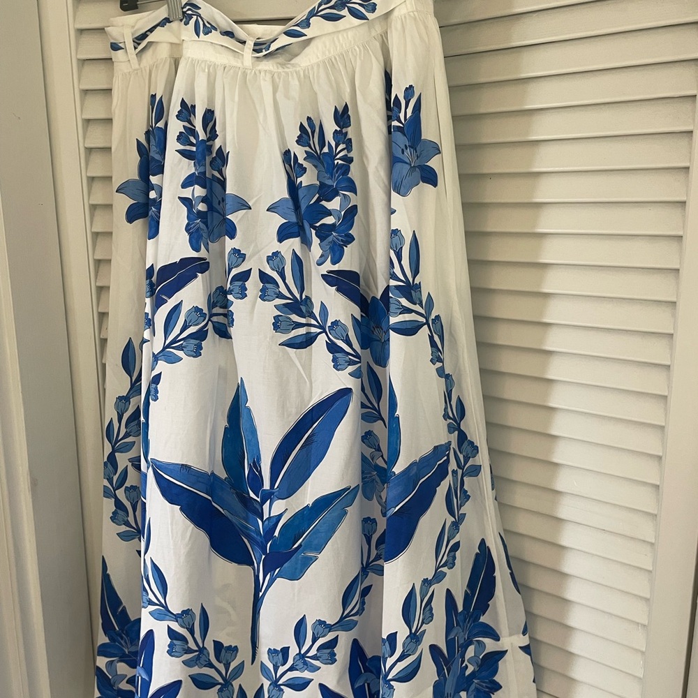 FARM Rio Blue Floral Maxi Skirt